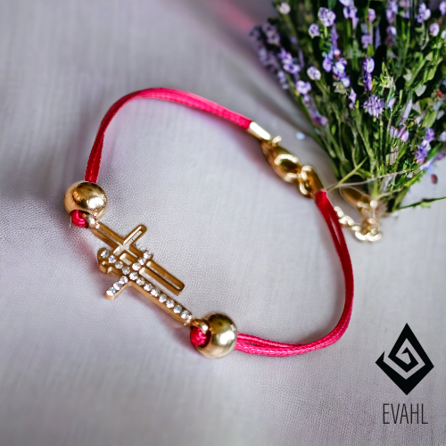 1. bransoletka czerwona 2 złote krzyże cyrkonie  (2).png