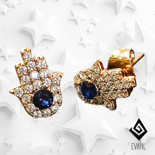 1. złote kolczyki hamsa, łapka ręka Fatimy, ręka Miriam, evahl (3).png