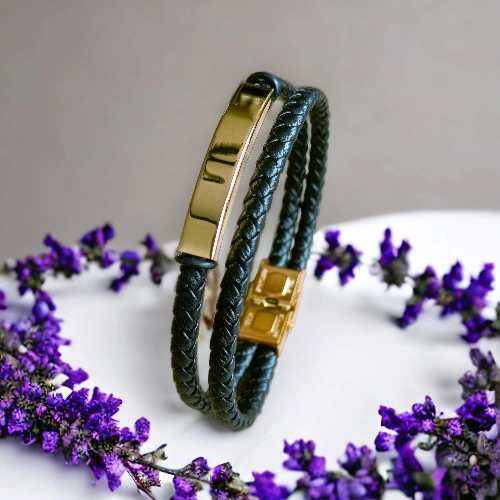 1. bransoletka męska, pleciona, czarna, złoto, evahl, dordże (3).png