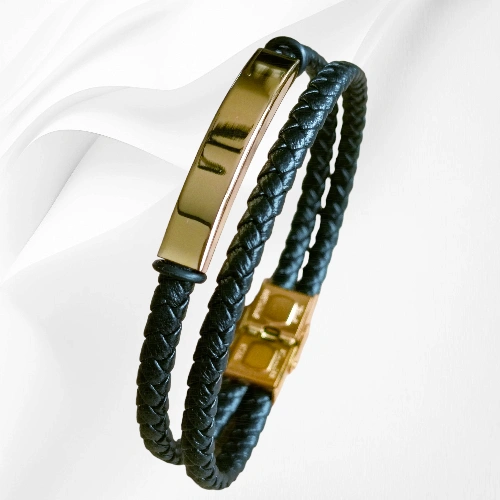 1. bransoletka męska, pleciona, czarna, złoto, evahl, dordże (1).png