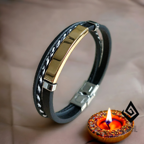 1. bransoletka męska, czarno-biała, złoto-srebrne (3).png